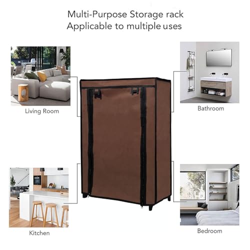 PHILOSHOP Multipurpose| 5 Layer Shoe Rack for Home Improvement Furniture & Adjustable Shelf| Chappal Stand| Brown - Image 4