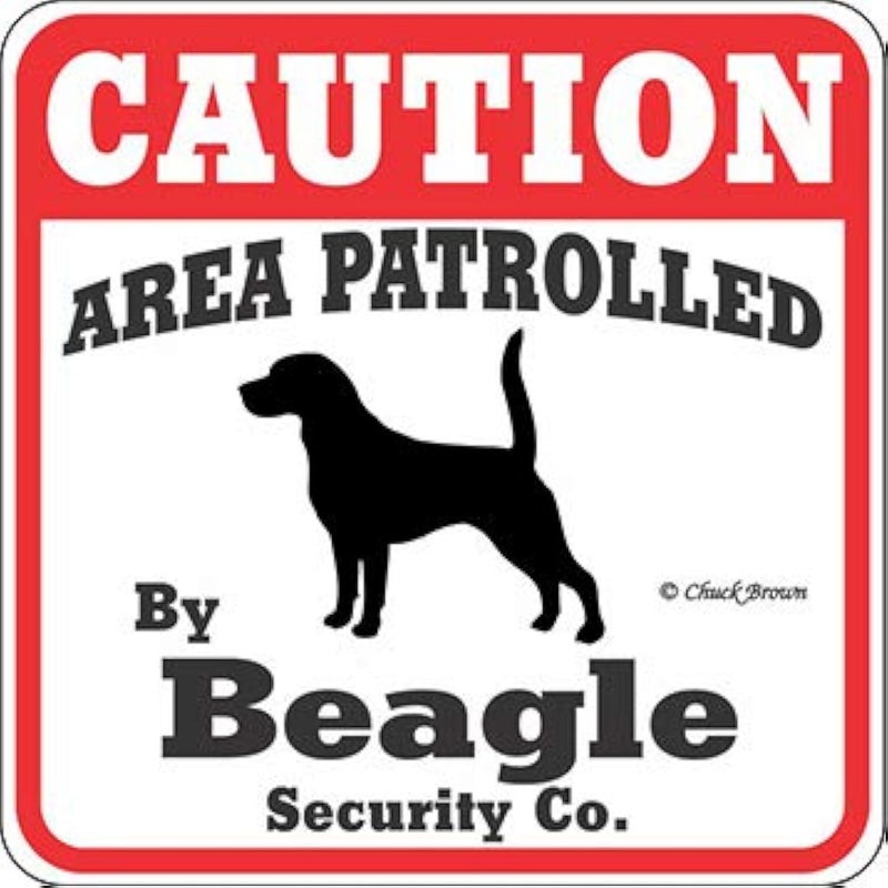 signs up Dog Yard Sign Caution Area Patrolled by Beagle Security Company - Image 4