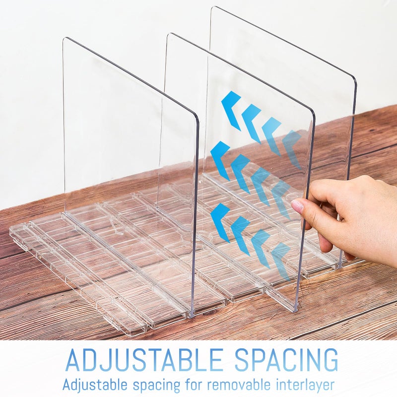 NUOLUTH Gift Bag Storage Organizer:Acrylic reusable grocery bag organizer bag, Adjustable Shelf Divider Bag Organizer for Small Closet Upgraded to four partitions for more convenient storage - Image 4