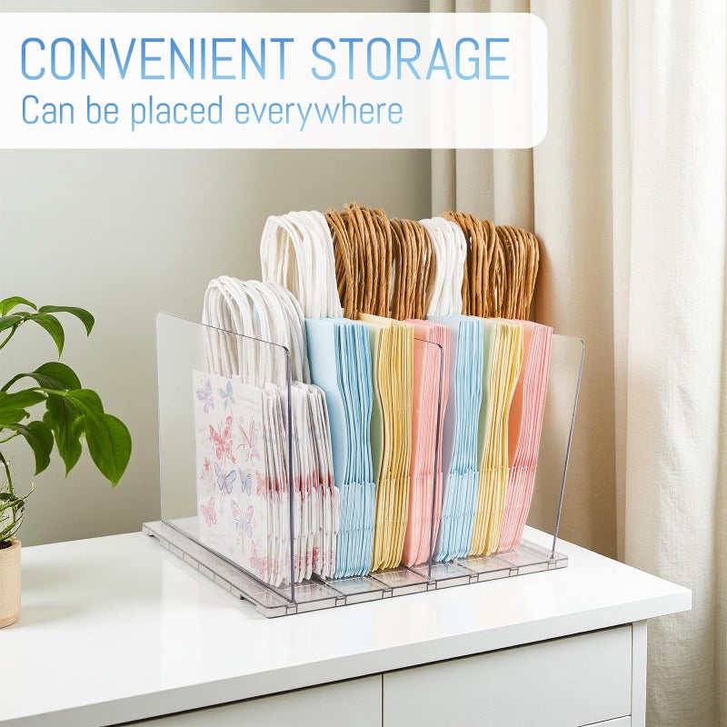 NUOLUTH Gift Bag Storage Organizer:Acrylic reusable grocery bag organizer bag, Adjustable Shelf Divider Bag Organizer for Small Closet Upgraded to four partitions for more convenient storage - Image 2