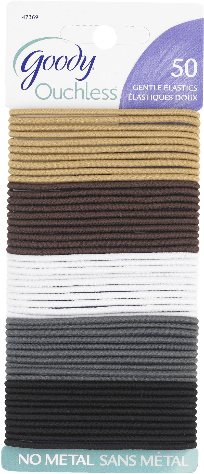 Goody Ouchless Braided Hair Elastics 2 Millimeters  50 Count