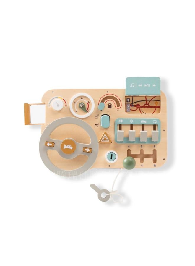 Children's Montessori Early Education Simulation Steering Wheel Busy Board Play House Driver Play Learning Unlock Educational Toys 