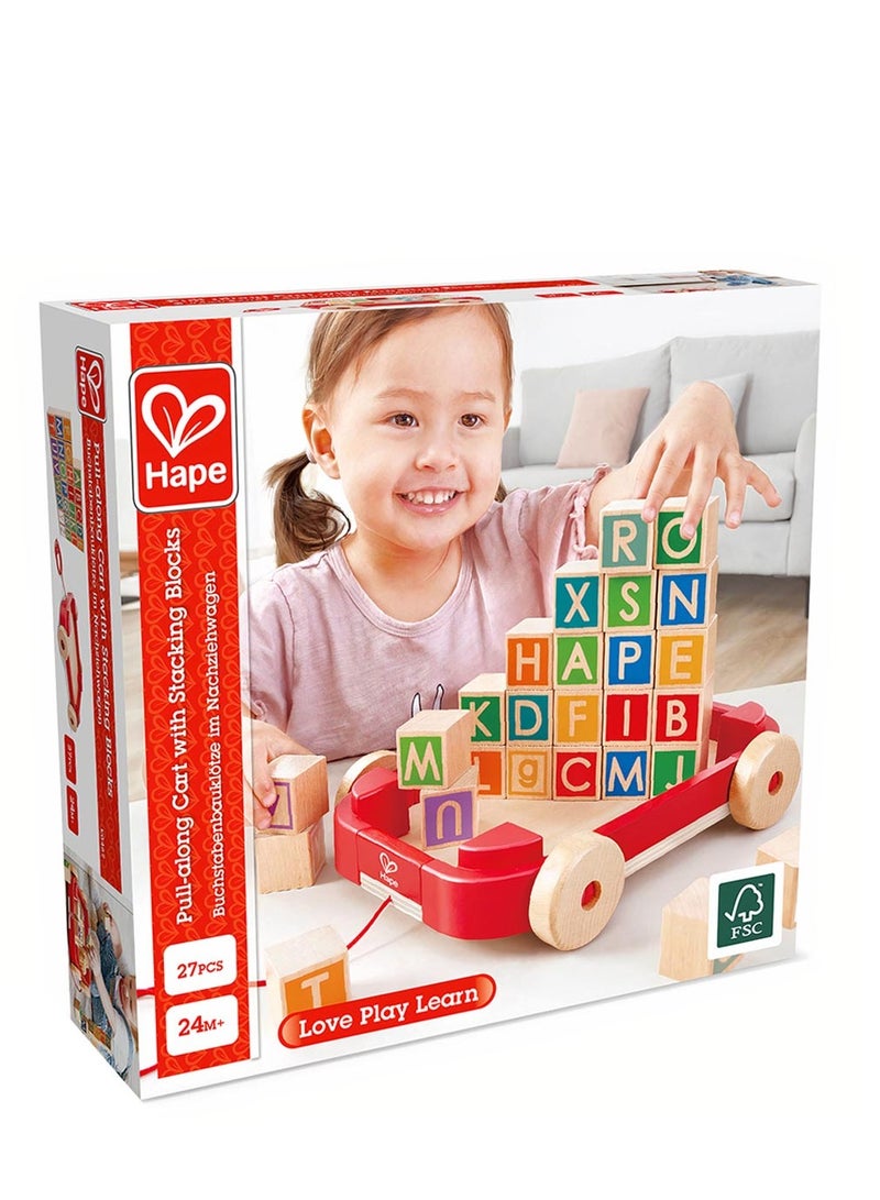 هيب عربة سحب Hape مع كتل التكديس - Image 4