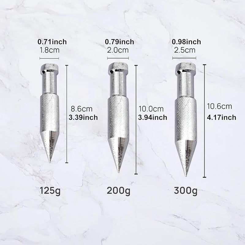 مجموعة ميزان الشاغول 3 قطع من الفولاذ عالي الكربون مع حبل 5 متر 0.98 × 4.17 بوصة - Image 3