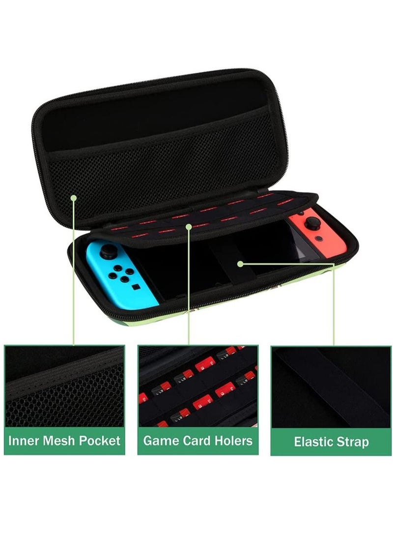 Excefore - Storage Bag Case for Nintendo Switch Game Console, Cartoon Avocado Hard Portable Travel Carry Case with 12 Game Card Slots, Inner Storage Bag - Image 1