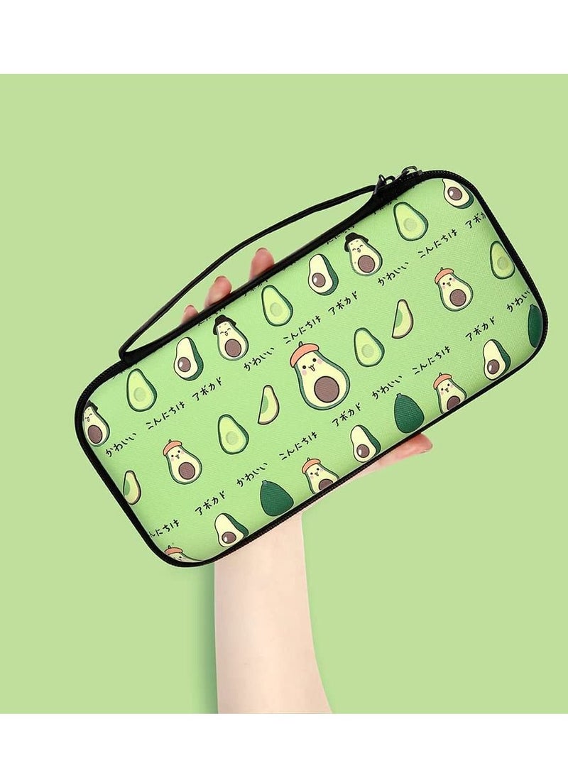 Excefore - Storage Bag Case for Nintendo Switch Game Console, Cartoon Avocado Hard Portable Travel Carry Case with 12 Game Card Slots, Inner Storage Bag - Image 1