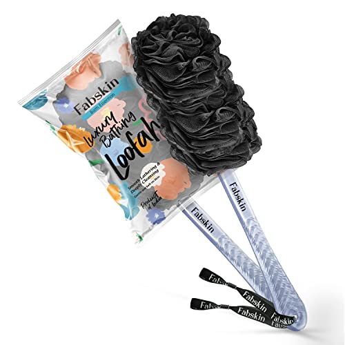 Fabskin Bath Body Brush Loofah For Men & Women With Long Handle | Body Bath Brush | Back Scrubber For Bathing | Made In India (Black) - Image 1