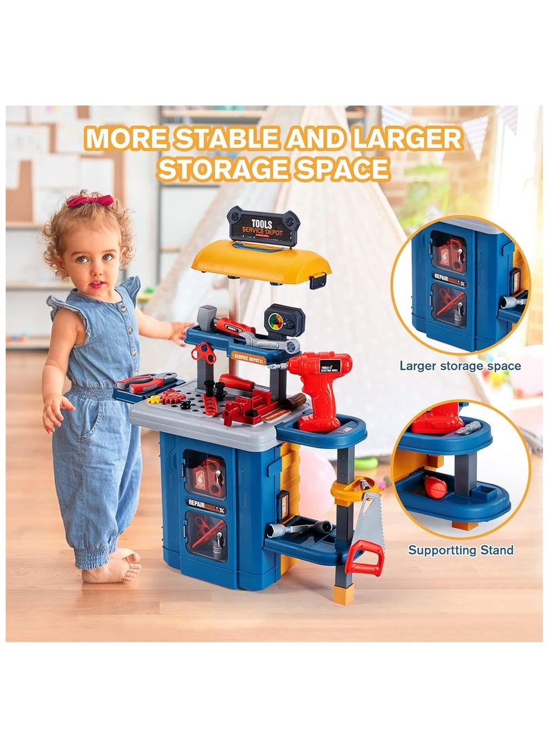 NNEWVANTE 3 in 1 Kids Tool Bench, Toddler Workbench with Electric Drill and Realistic Toddler Tool Set for 2 3 4 5 6 Years Old Boys Girls, Construction Toys for Christmas Birthday Party New Year - Image 5