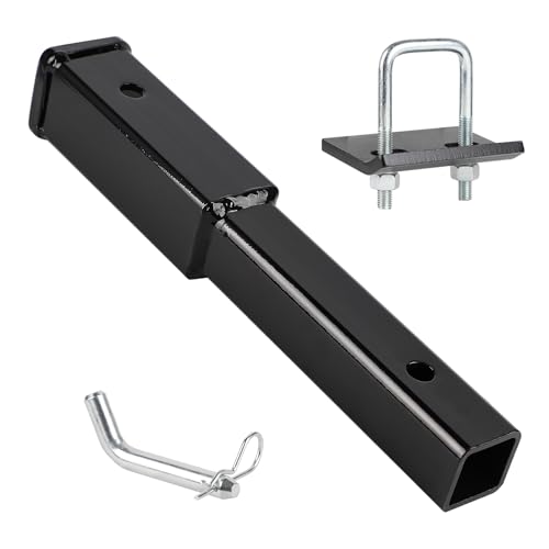 CPROSP 12'' Hitch Extension/Extender, Fits for 2" Receiver Tube Tow Bar Steel Shank Heavy Duty 6000 lbs, Hitch Receiver Extension with 5/8'' Pin Hole - Image 1