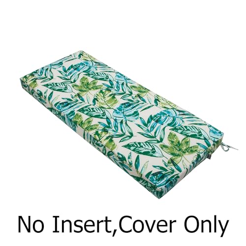 FUNHOME Outdoor Bench Cushion Cover 48 x18 x 3 inch,Water Resistant Cover with Zipper&Ties,Fade-Resistant Slipcover,Patio Porch Swing Cushion Cover Replacement Only,No Insert(Palm Leaf) - Image 3