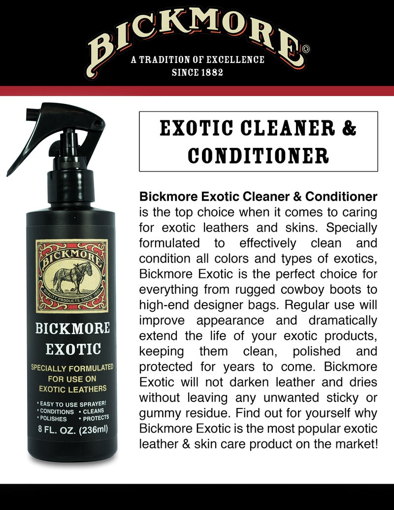 Bickmore Exotic 8oz (2-Pack) - Specially Formulated Leather Spray Used to Clean Condition Polish and Protect Exotic Leathers & Reptile Skins - Image 3