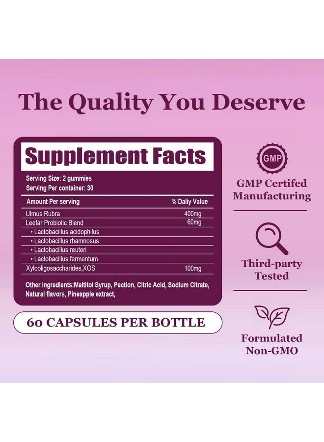 DYALE Her Juicy Feminine Probiotics Gummies for Women | Pineapple Flavor | Supports pH Balance, Gut Health & Immune System | with Slippery Elm, Prebiotics & Lactobacillus Blend | 60 Gummies (1pc) - Image 4