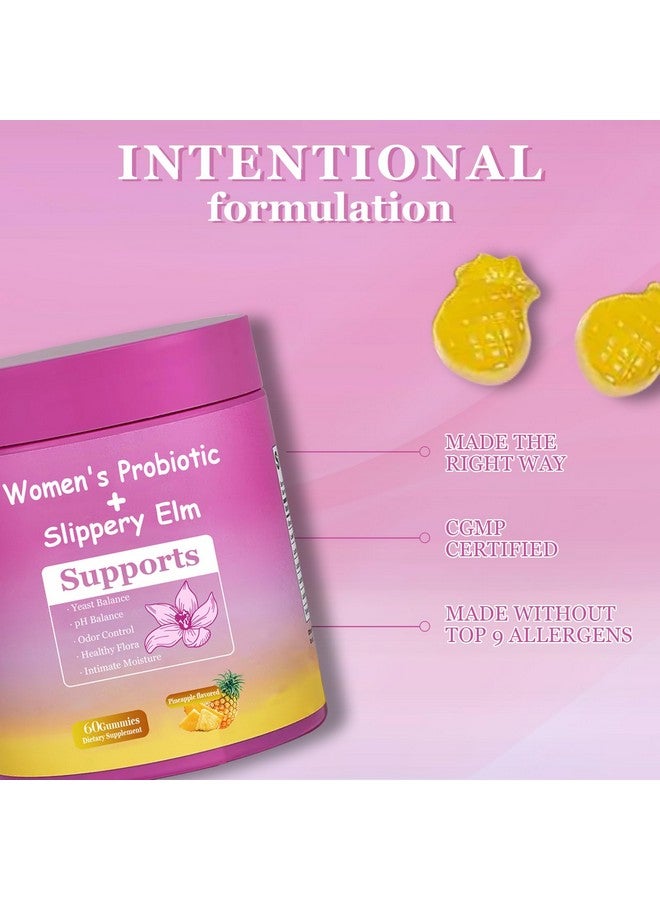DYALE Her Juicy Feminine Probiotics Gummies for Women | Pineapple Flavor | Supports pH Balance, Gut Health & Immune System | with Slippery Elm, Prebiotics & Lactobacillus Blend | 60 Gummies (1pc) - Image 2