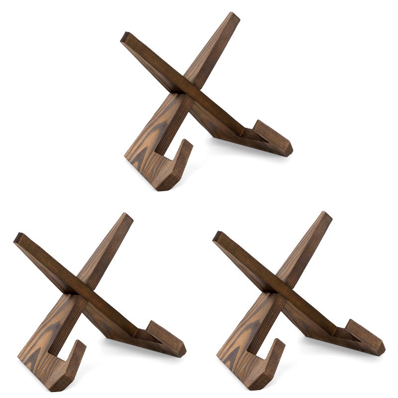 ANBOXIT Plate Stand for Display  3 Pack 65 Inch Plate Holder Display Stand Wooden Picture Frame Stand Decorative Table Top Easels for Display