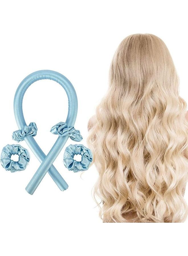 NIBEMINENT Heatless Hair Styling Ribbon Set Blue - Image 1