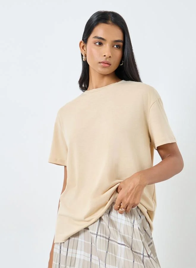 Take Two Take Two Back Slogan Print Oversized T-Shirt