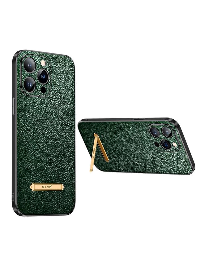 Case For iPhone 13 Pro Invisible Bracket Leather Back Cover Phone Case