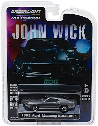 Greenlight 164 Hollywood Series 18 John Wick Movie 2014 1969 Ford Mustang Boss 429 Die Cast Vehicle - Image 5
