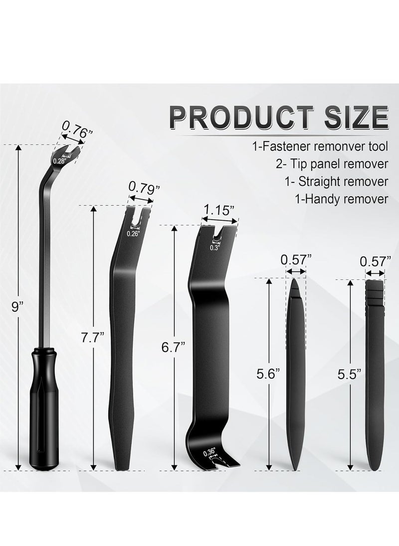 Oasisgalore 5 pcs Auto Trim Removal Tool Kit, No-Scratch Pry Tools for Vehicle Interior Panel & Clip Removal (Black)  - Image 2