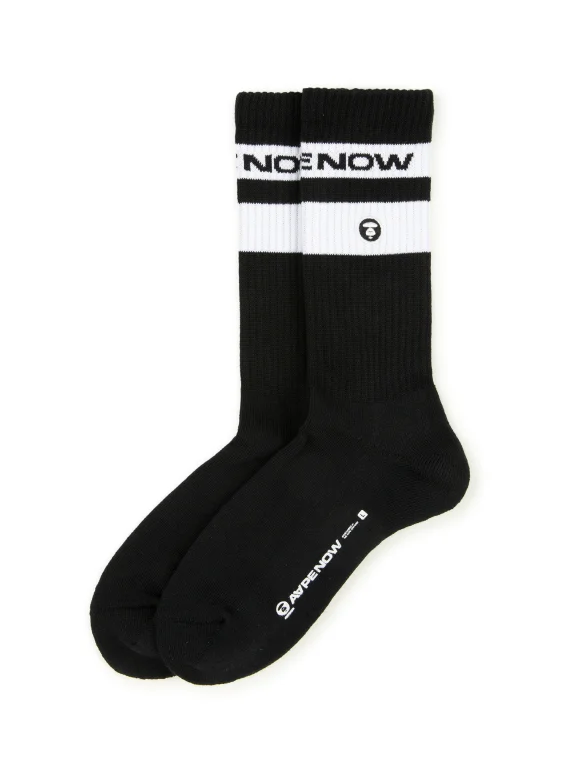 AAPE AAPENOW moonface logo crew socks