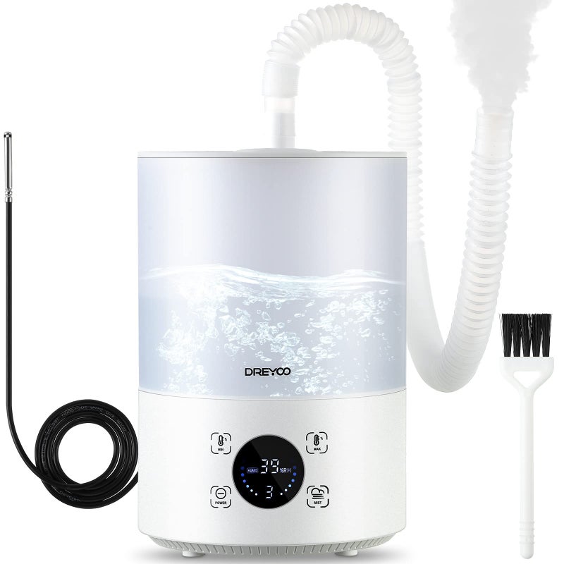 Smart Reptile Fogger Humidifiers with Humidity Control Reptile Terrarium Humidifier Smart Touch 3 Grades Adjustable Fogger with Hose for Reptile Amphibians Herps Snakes Plants