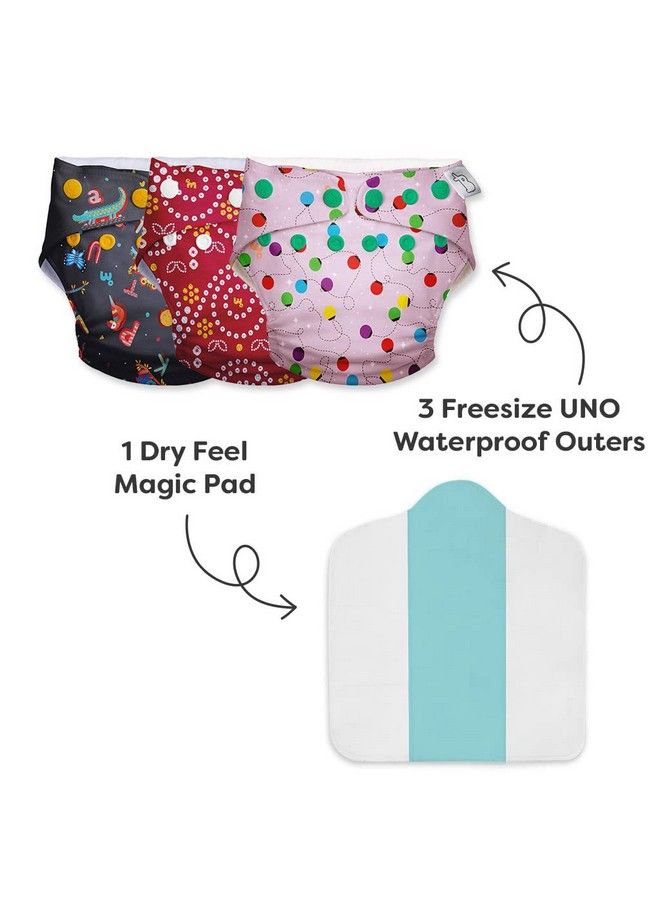 Superbottoms Cloth Diapers For Babies3 Uno Waterproof Outers New Version ; Reusable Cloth Diapers For Babies From 3M To 3Y With 3 Reusable Uno Shells & 1 Stay Dry Insert - Image 3