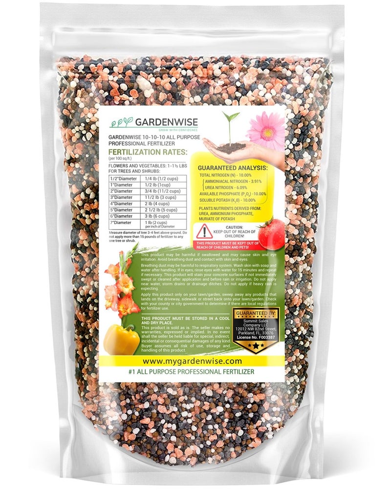 Gardenwise 10-10-10 All-Purpose Professional Fertilizer Plant Food For Indoor/Outdoor Gardening; Premium Shrub  Tree  Flower  Vegetable And Lawn Fertilizer; Quick-Release Nitrogen (3 Quarts) - Image 2