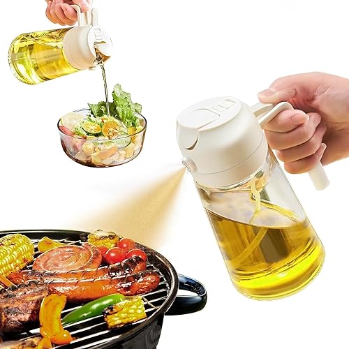 ZEVON Oil Dispenser & Mist Spray Bottle | Leakproof Seasoning Bottle | Cooking Oil Container | Kitchen Oil Bottle 500 ML Cooking, Baking, Kitchen, BBQ, Air Fryer, Salad, Frying, Baking. - Image 1