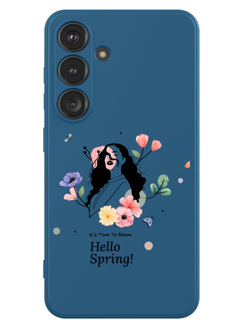 Theodor Protective Slim Fit Case Liquid Silicone Cover with Full Body Protection Anti-Scratch Shockproof Case For Samsung Galaxy S24 Plus (Blue) - Hello Spring - Image 1