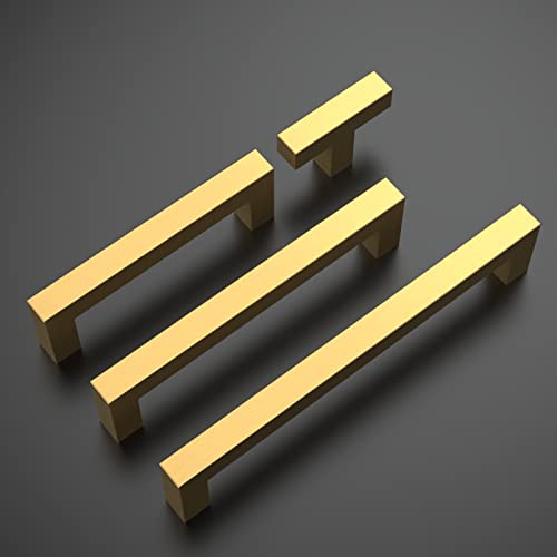 Amerdeco 15 Pack Gold Kitchen Cabinet Handles 7 Inch178mm Hole Centers Stainless Steel Handles for Kitchen Cabinet Hardware Brushed Brass Cabinet Pulls for Bathroom Cupboard Dresser Drawer Handles - Image 3