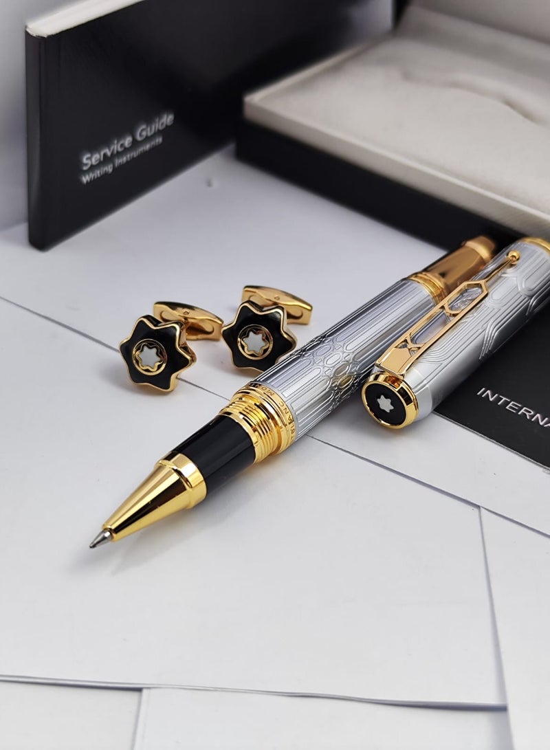 Mint black pen and cufflink with a luxurious design