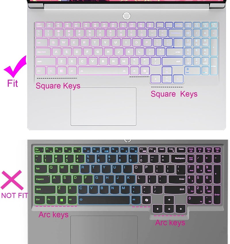 RAYA Silicone Keyboard Skin Cover for 2026 Lenovo Legion Pro 5 & Legion Pro 7 16inch Laptops (Black) - Image 2