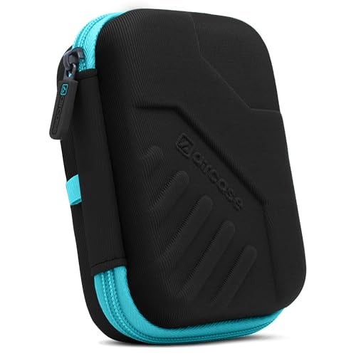 AirCase 2.5 Inch External Hard Drive Case with Shockproof EVA Hardshell & Soft Lining | Travel Organizer Pouch with Mesh Pocket, Zipper Closure for HDD/SSD, Earphones, Cable, Charger & Gadgets(Black) - Image 1