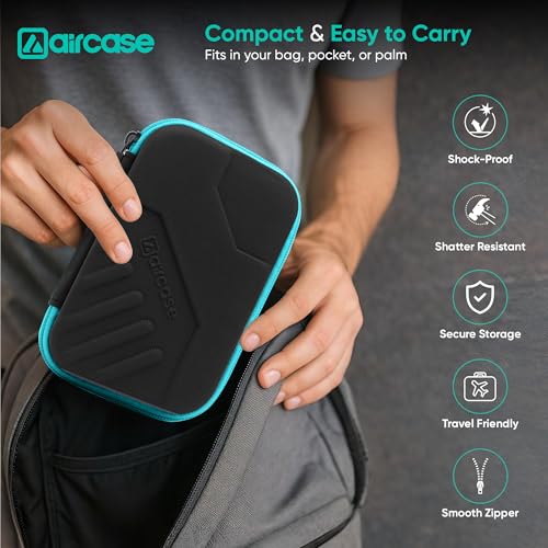 AirCase 2.5 Inch External Hard Drive Case with Shockproof EVA Hardshell & Soft Lining | Travel Organizer Pouch with Mesh Pocket, Zipper Closure for HDD/SSD, Earphones, Cable, Charger & Gadgets(Black) - Image 4