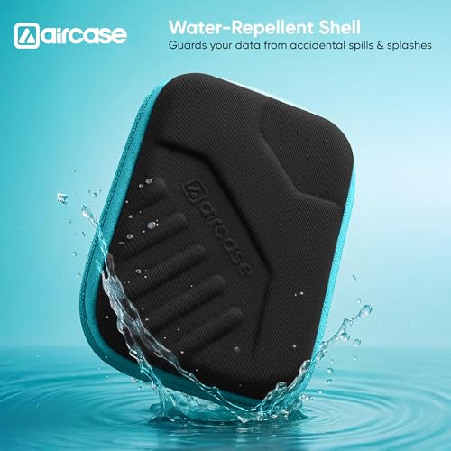AirCase 2.5 Inch External Hard Drive Case with Shockproof EVA Hardshell & Soft Lining | Travel Organizer Pouch with Mesh Pocket, Zipper Closure for HDD/SSD, Earphones, Cable, Charger & Gadgets(Black) - Image 3