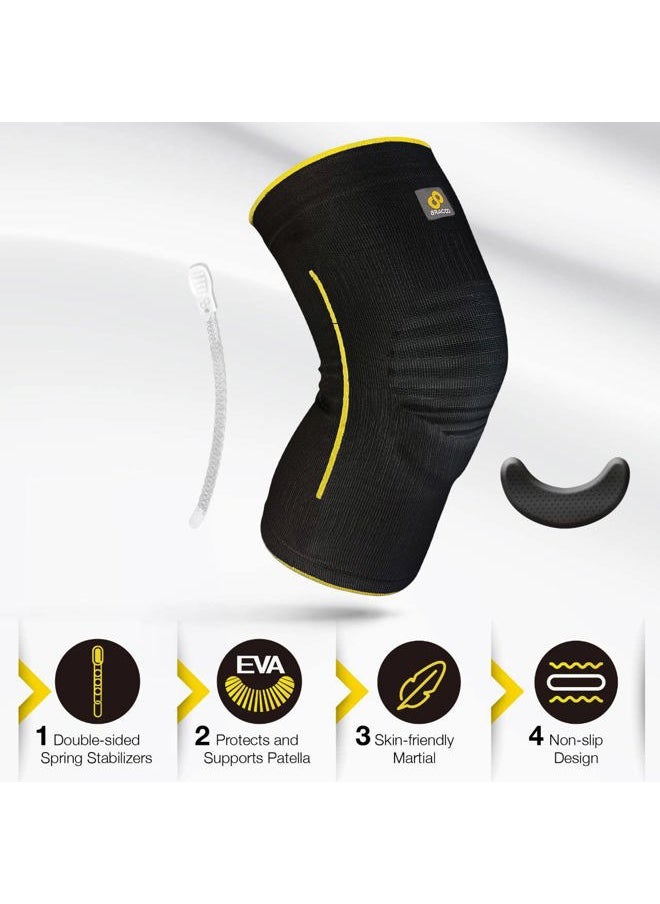 Bracoo Thin Knee Compression Sleeve for Knee Pain Women & Men, Brace Support with Patella Pad & Side Stabilizers, Breathable & Lightweight for Daily Use, Walking, Running, Workout, KE60  - Image 3