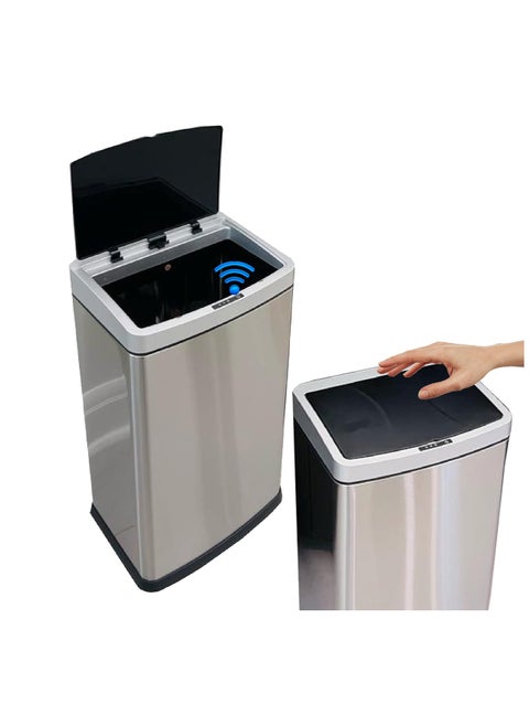 60L, Sensor opening garbage bin, Soft Closing Stainless Steel Automatic Motion Sensor Trash Can, Touchless Sensor Garbage Bin