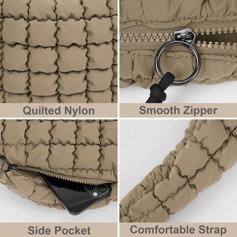 Juoxeepy Quilted Tote Bag Large Quilted Carryall Puffer Shoulder Bag Lightweight Puffy Padding Hobo Bags Puffy Bags - Image 5