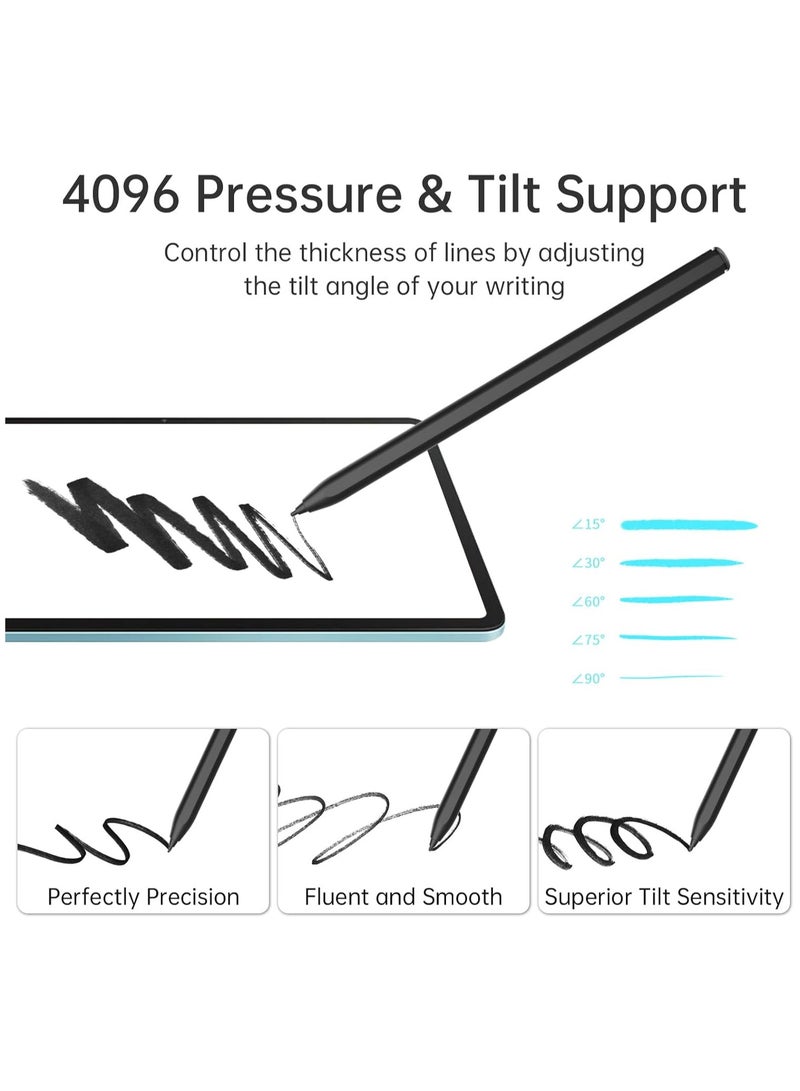 GUDOO Digital Stylus Pen, EMR Stylus Pen for Remarkable 2, Sam-sung, Kindle - 4096 Pressure Level Sensitivity, Palm Rejection, Natural Tilt, Tail Eraser and Magnetic, No Charging, 5 Spare Nibs and 1 Clip - Image 4
