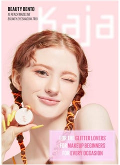 KAJA Beauty Bento Collection Bouncy Eyeshadow Trio : 16 Peach Madeline : Nude Peach Tone : Vegan Cruelty free  - Image 3