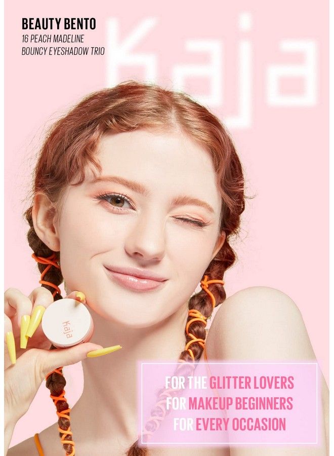KAJA Beauty Bento Collection Bouncy Eyeshadow Trio : 16 Peach Madeline : Nude Peach Tone : Vegan Cruelty free - Image 3