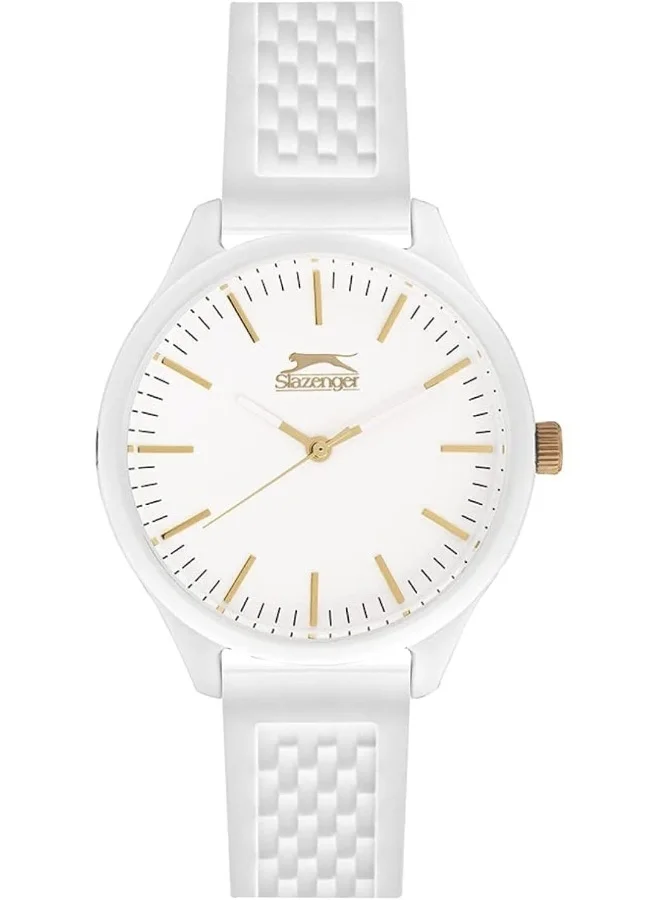 سلازنجر Unisex 2035 Movement Watch, Analog Display and Silicone Strap - SL.9.6370.3.03, White