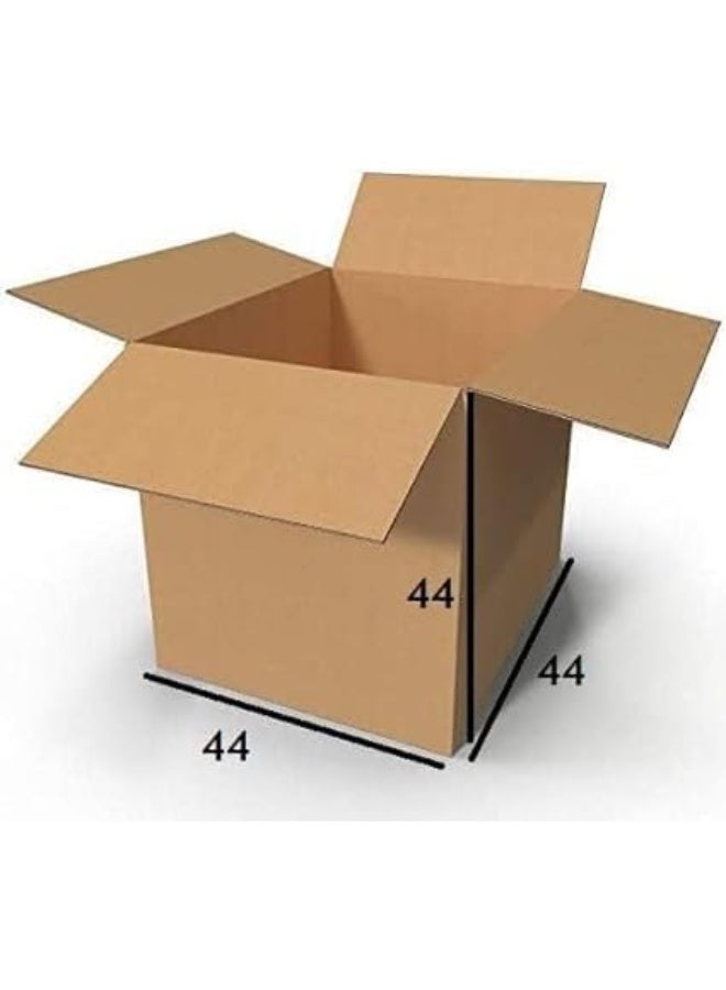 صناديق كرتون مموج شديدة التحمل – 5 طبقات مزدوجة – مقاس 44 × 44 × 44 سم – لون بني – عبوة 10 صناديق. - Image 2