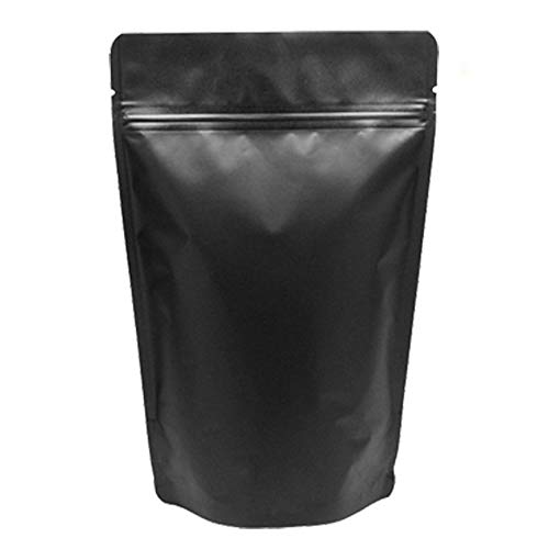 GooGou Matte Black Resealable Zip Mylar Bag Food Storage Aluminum Foil Bags Smell Proof Pouches 50pcs (4.33x6.69 in) - Image 1