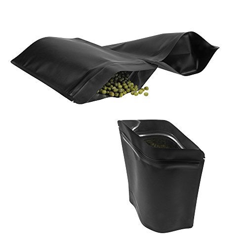 GooGou Matte Black Resealable Zip Mylar Bag Food Storage Aluminum Foil Bags Smell Proof Pouches 50pcs (4.33x6.69 in) - Image 2
