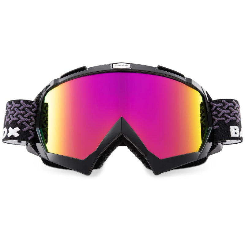 BATFOX Motorcycle Glasses Goggles Dirt Bike Motocross Safety ATV Tactical Riding (HD Purple-Black, Adult) - Image 1