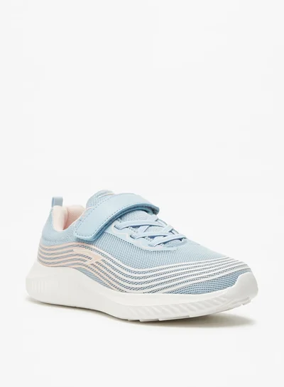Dash Girls Textured Sports Shoes with Hook and Loop Closure