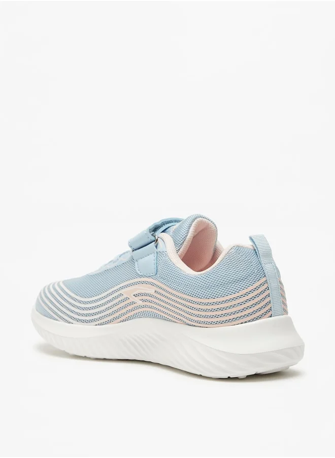 Dash Girls Textured Sports Shoes with Hook and Loop Closure