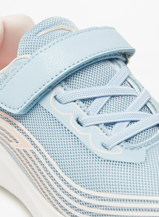 Dash Girls Textured Sports Shoes with Hook and Loop Closure