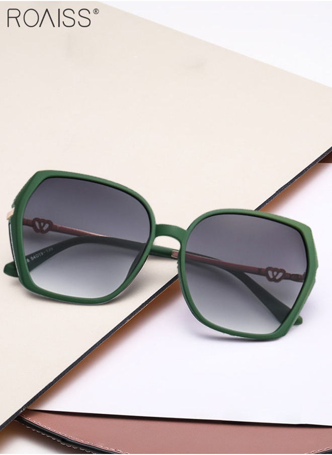 roaiss - Women's Square Sunglasses, UV400 Protection Sun Glasses with Sequin Side Design, Fashion Anti-glare Sun Shades for Women with Glasses Case, 54mm, Green - Image 1